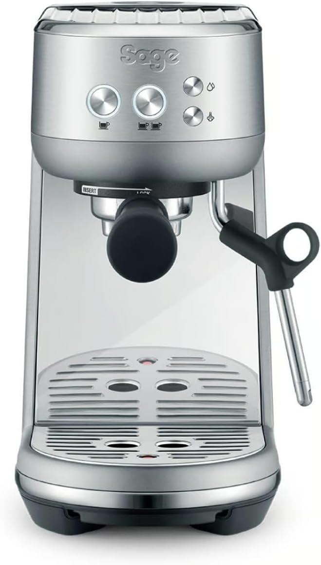 Sage Bambino espresso machine in brushed stainless steel